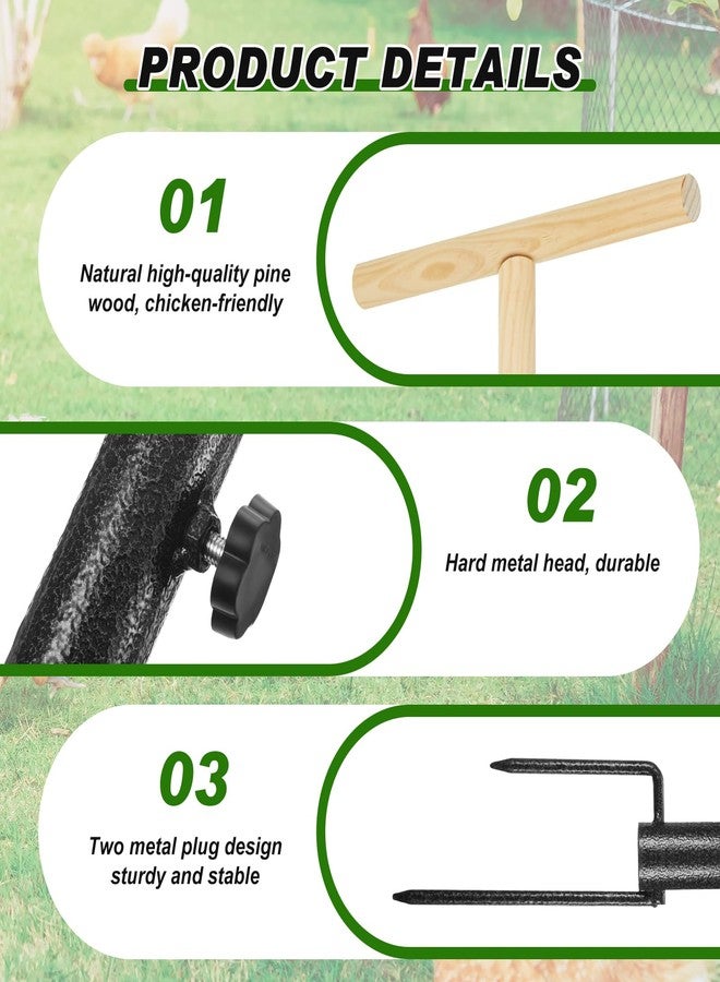 DoubleFill قطعتان من مجثم الدجاج الكبير جدًا للعب في قن الدجاج، حامل مجثم خشبي بطول 57 بوصة مع قضيب متين، ألعاب إثراء للدجاج في قن الدجاج، سهل التركيب، يأتي مع فيديو تعليمي للتركيب - Image 3
